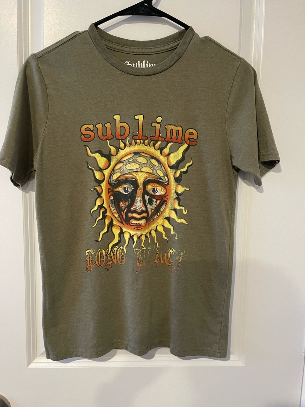 Sublime Olive Green Short Sleeve Tee with Sun Graphic